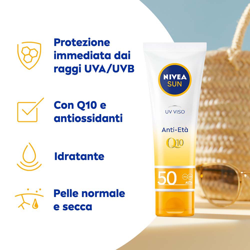 Nivea Sun UV Viso Anti-Et&agrave; FP 50 Tubetto 50 ml, , large