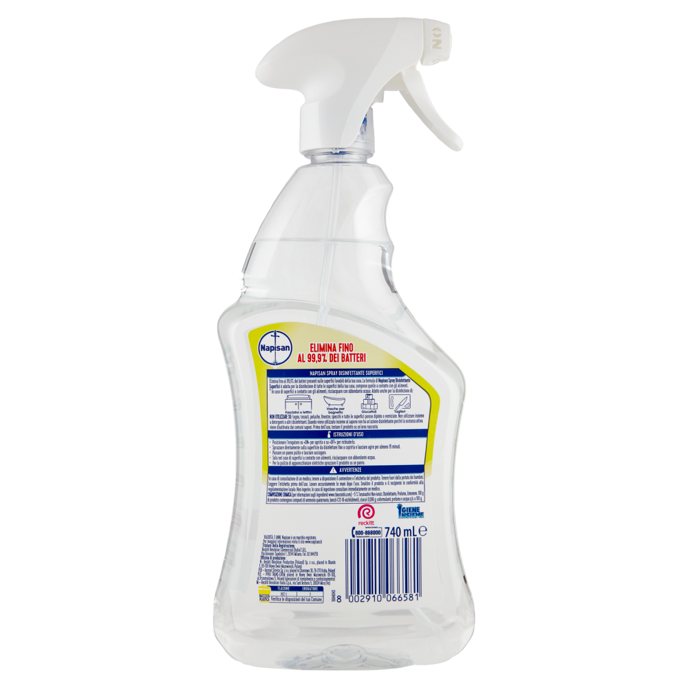 Napisan Spray Disinfettante Superfici Limone e Menta 740ml, , large