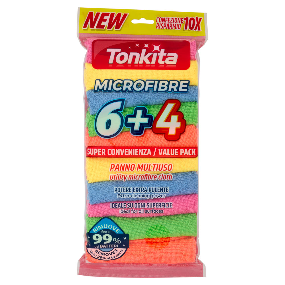Tonkita Microfibre Panno Multiuso 6 + 4 Pezzi, , large