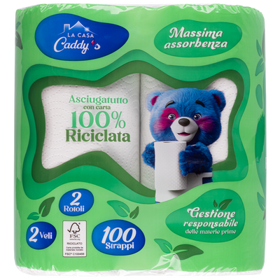 La Casa Caddy's Asciugatutto Riciclato 2 Rotoli