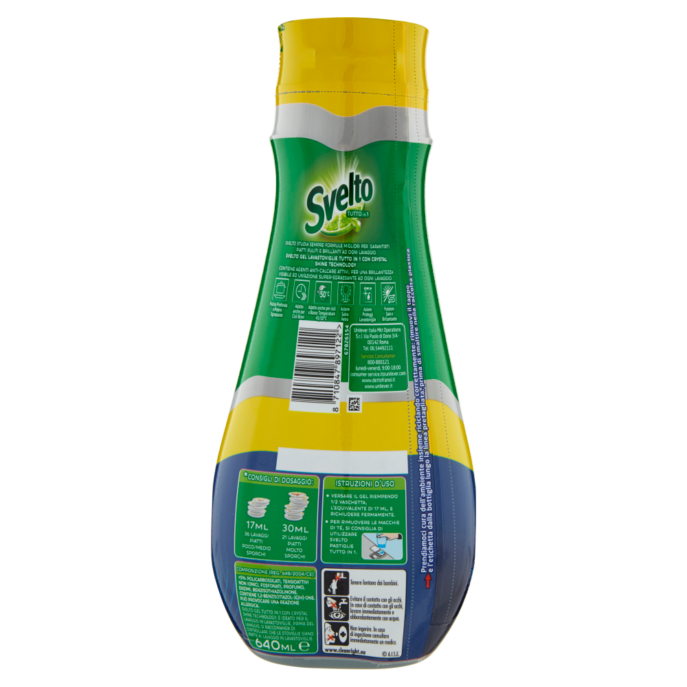 Svelto Tutto in 1 Gel Lavastoviglie 640 ml, , large