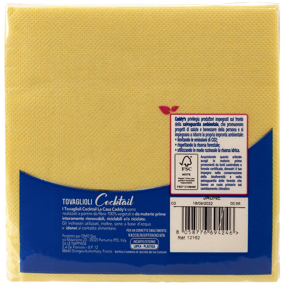 Caddy's Yellow Tovaglioli 25x25 40 Pezzi, , large