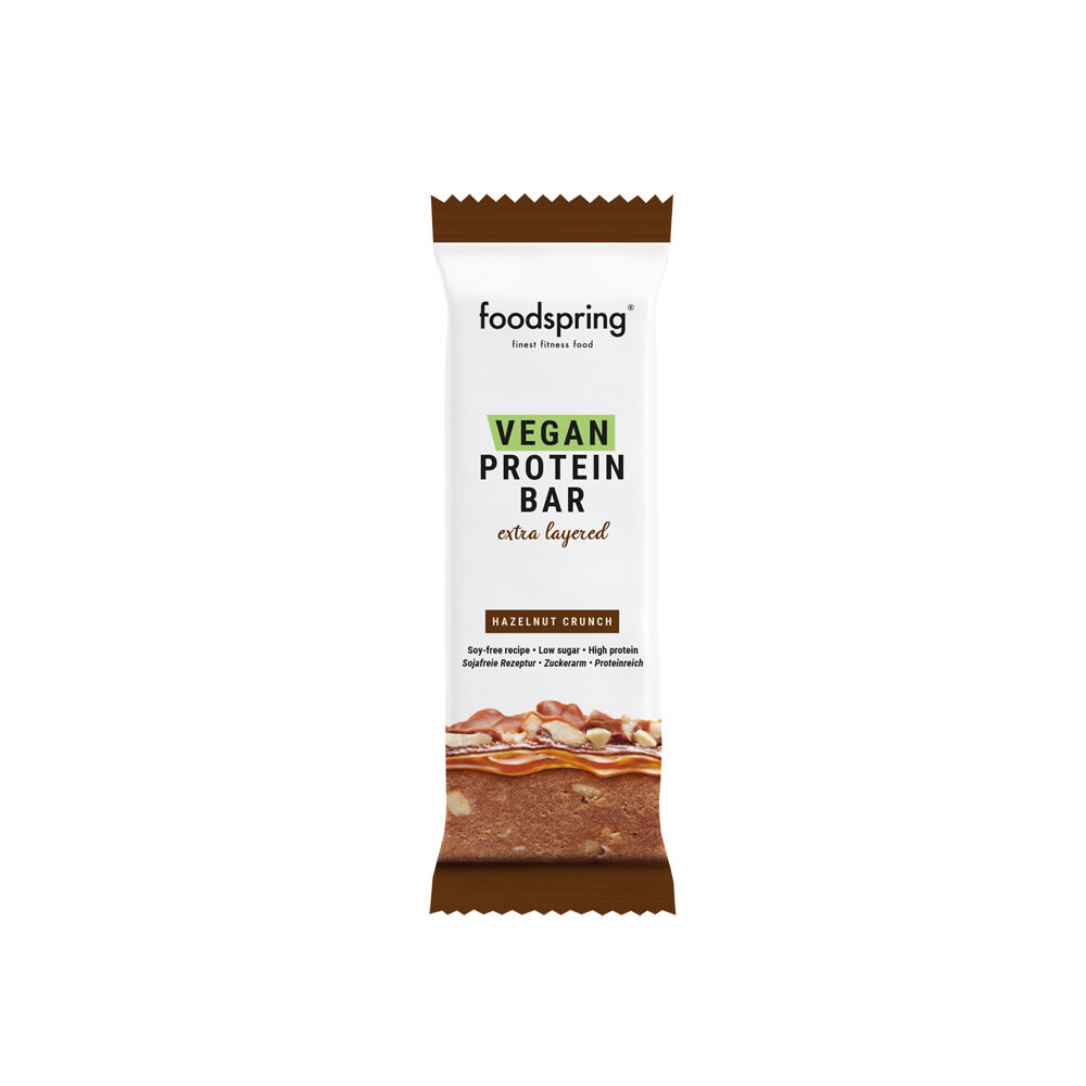 Foodspring Vegan Protein Bar Multilayer Hazelnut Crunch 45 g, , large