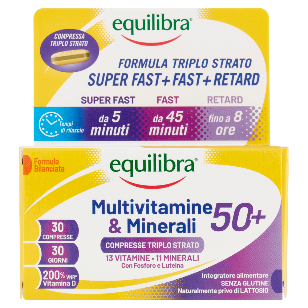 Equilibra Multivitamine & Minerali 50+ 30 Compresse Triplo Strato, , large