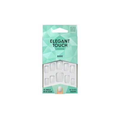 Elegant Touch Unghie Finte Squadrate 9004 con Colla	