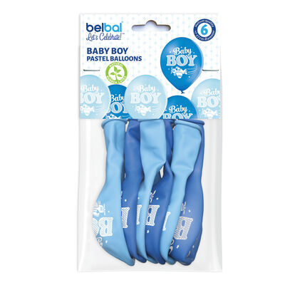 Baby Boy Pastel Balloons 6 Pezzi