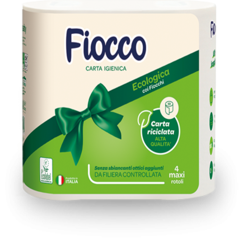 Fiocco Carta Igienica Maxi Eco Label 4 Pezzi - -