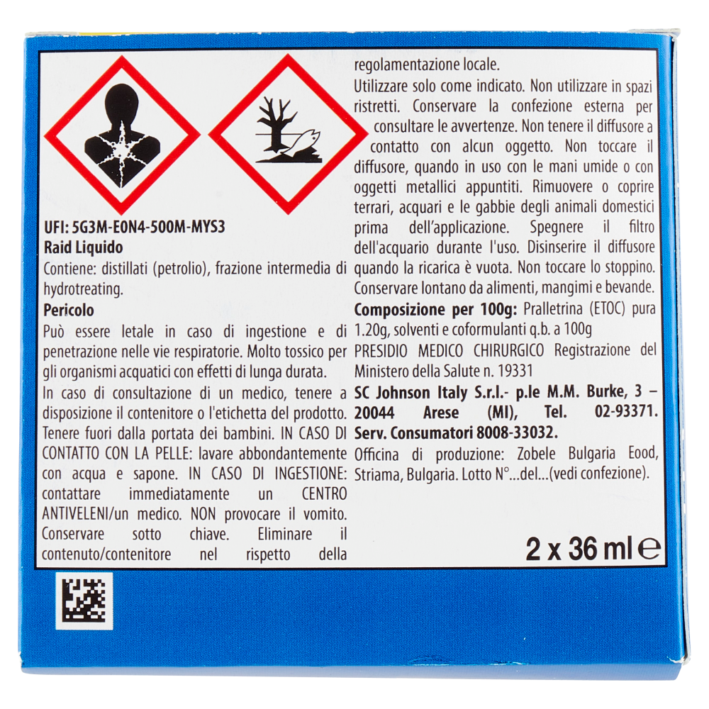 Raid Liquido Inodore 2 Ricariche 60 Notti, , large