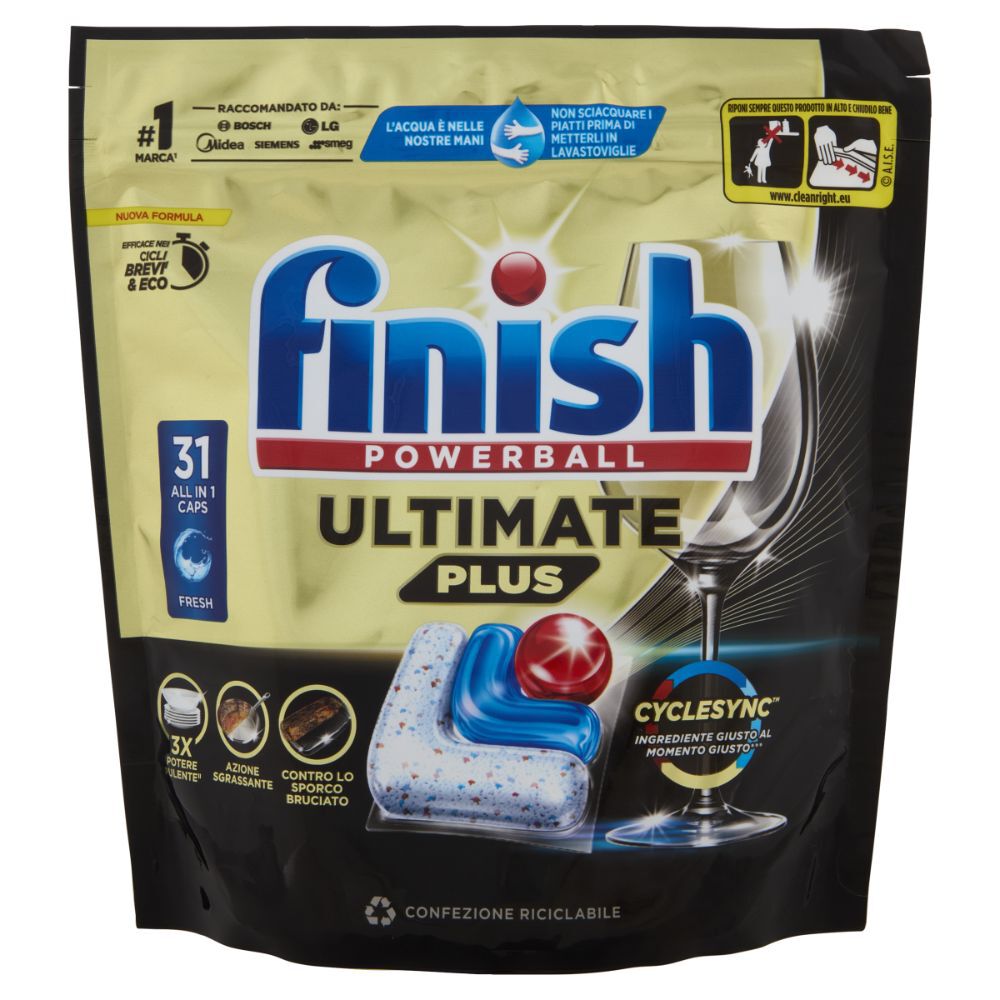 Finish Ultimate Plus Fresh pastiglie lavastoviglie 31 lavaggi, , large