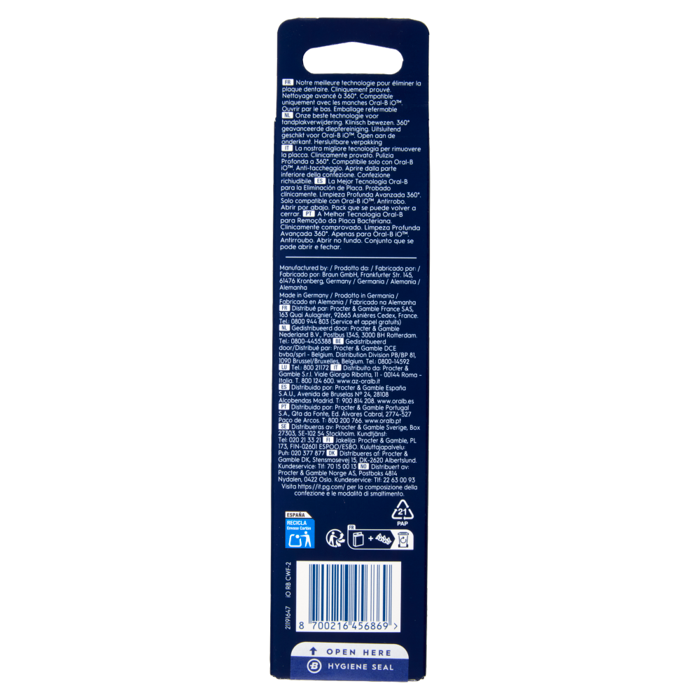 Oral-B iO Testine Ricambio Ultimate Clean Bianche Spazzolino Elettrico Denti Ricaricabile 2 Pezzi, , large