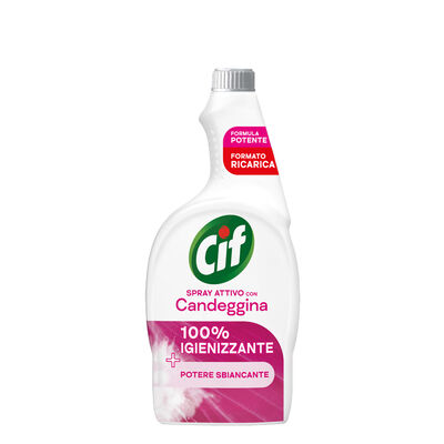 Cif Spray Attivo con Candeggina 100% Igienizzante Ricarica 650 ml