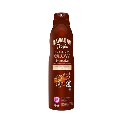 Hawaiian Tropic Island Glow Protective Olio Secco Spray Continuo Spf 30 177 ml