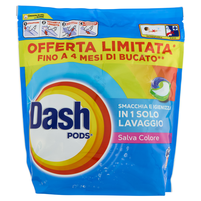 Dash Pods Salva Colore Detersivo Lavatrice 70 Pezzi