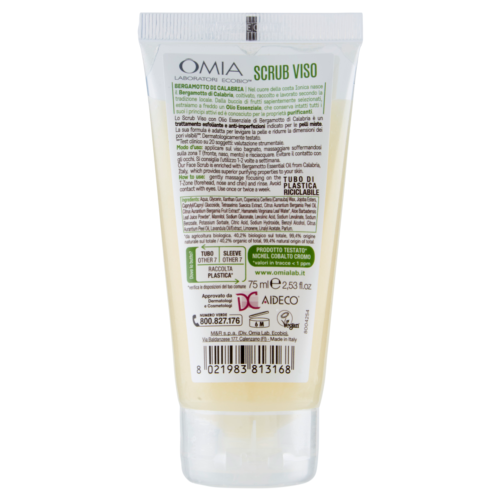 Omia Laboratori Ecobio Scrub Viso Bergamotto Di Calabria 75ml, , large