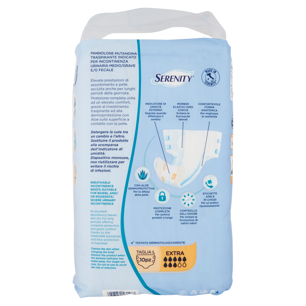 Serenity Pannolone Mutandina Traspirante Extra Taglia L 10 Pezzi, , large