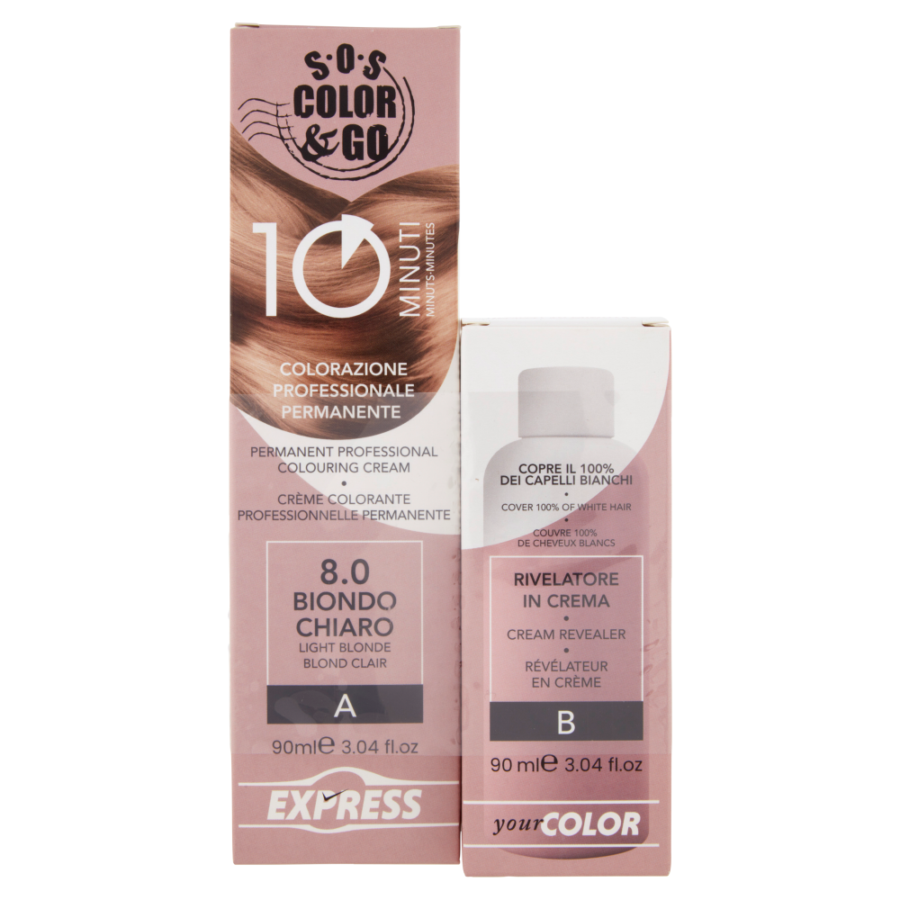 Alama SOS Colorazione Permanente e Rivelatore in Crema 8.0 Biondo Chiaro 90ml - -