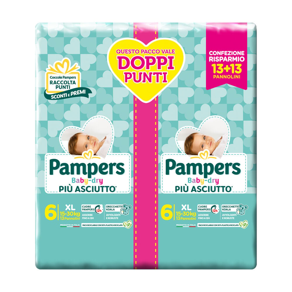 Pampers Baby Dry Duo Taglia 6 XL 26 Pannolini, , large