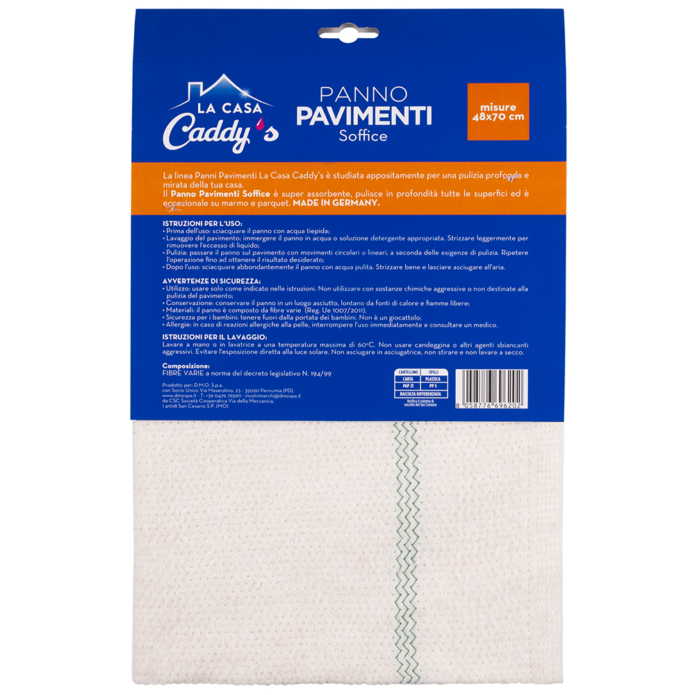 La Casa Caddy's Panno Pavimenti Cotone 48x70 cm, , large