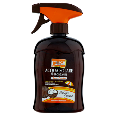 Delice Solaire Acqua Solare Abbronzante Carotene + Aloe Vera Profumo Coconut 500 ml
