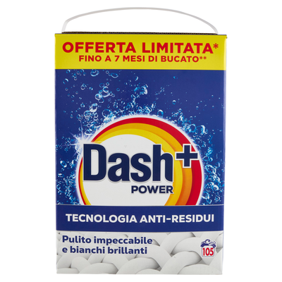 Dash Power Detersivo Lavatrice in Polvere 105 Lavaggi