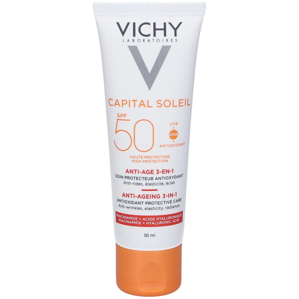 Vichy Crema Viso Anti-et&agrave; 3 in 1 Abbronzatura Intensa Spf 50 50 ml, , large