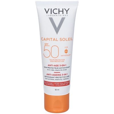 Vichy Crema Viso Anti-et&agrave; 3 in 1 Abbronzatura Intensa Spf 50 50 ml