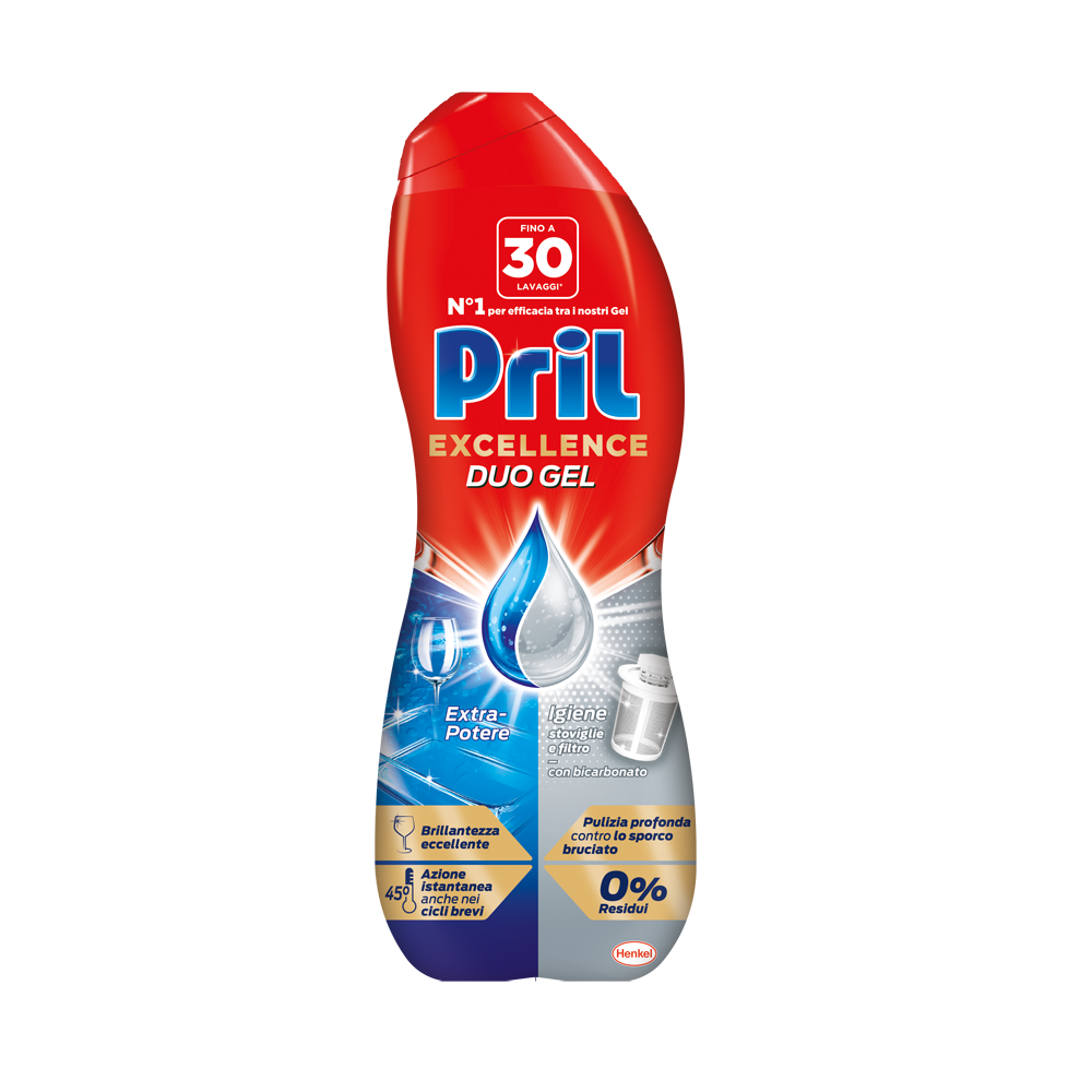 Pril Excellence Duo Gel Igiene 30 Lavaggi, , large