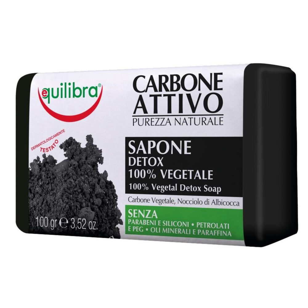 Equilibra Carbone Attivo Sapone Detox 100g, , large