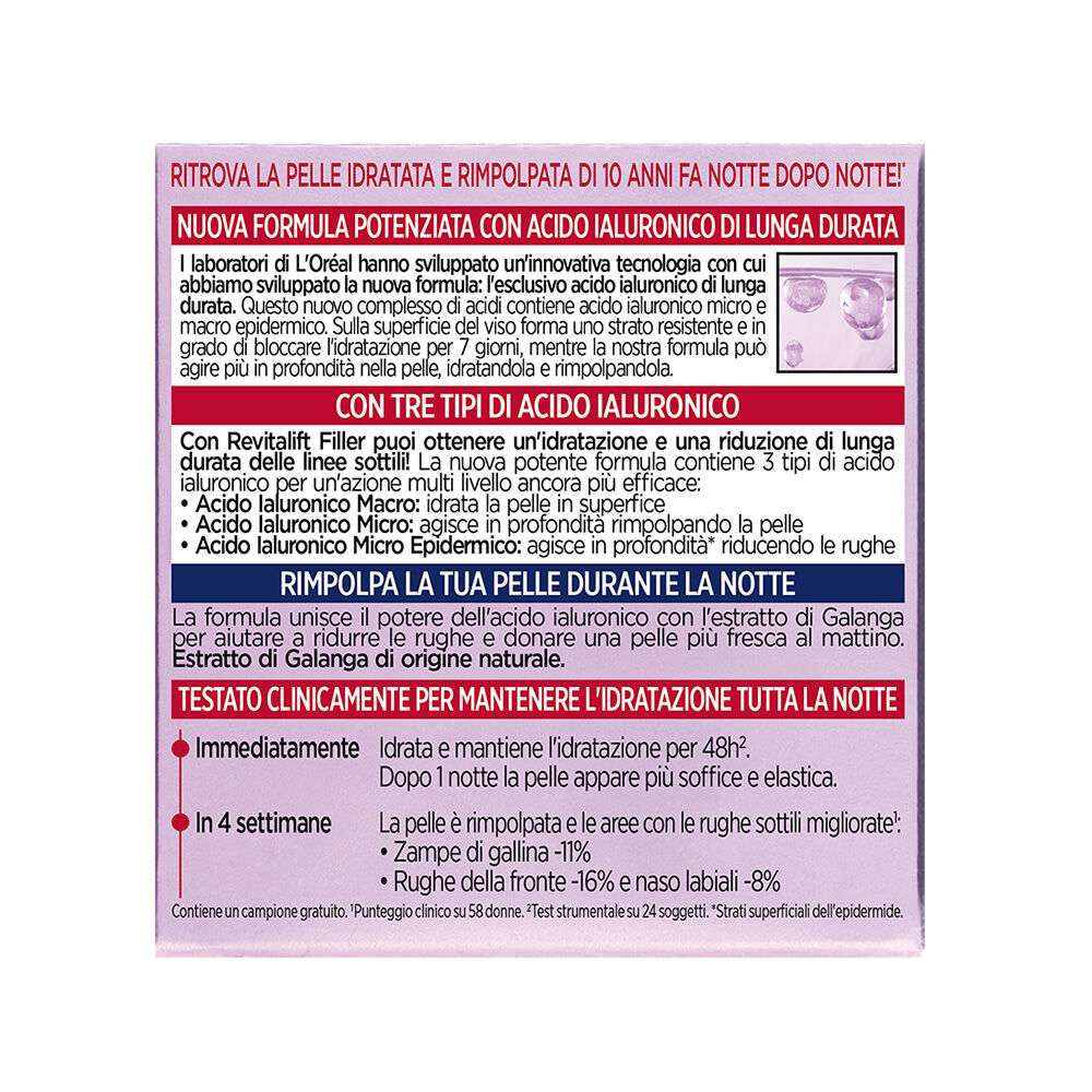 L'Or&eacute;al Paris Revitalift Filler [HA] Trattamento Anti-Rughe Notte 50 ml, , large