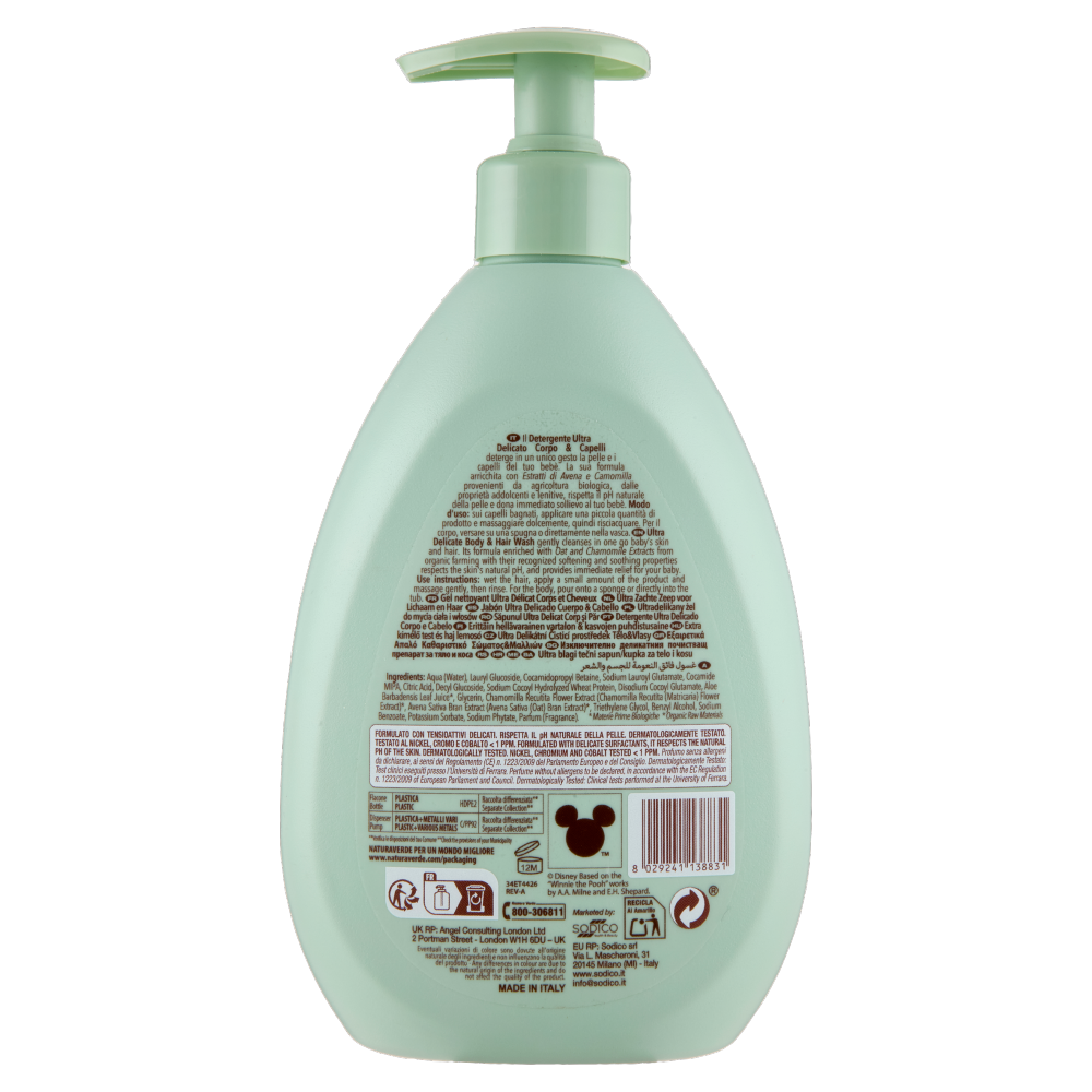 Naturaverde Baby Detergente Ultra Delicato Corpo & Capelli Disney 400 ml, , large