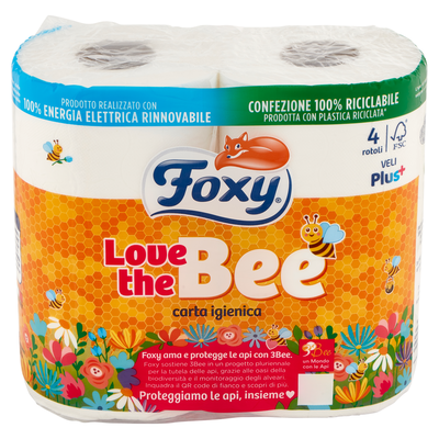 Foxy Carta Igienica Love The Bee 4 Rotoli