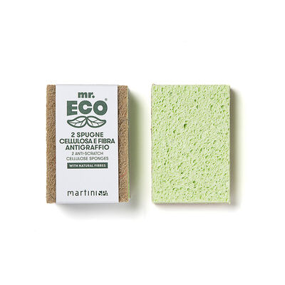Mr. Eco Spugna in Cellulosa + Fibra Antigraffio 2 Pezzi