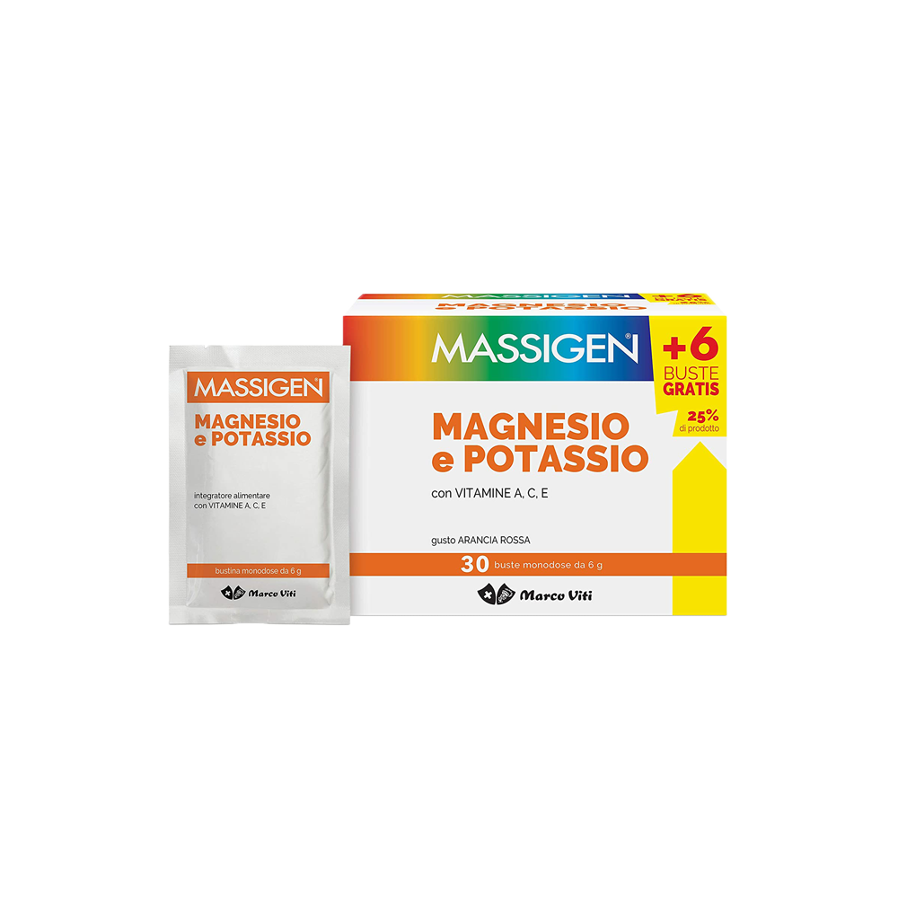 Massigen Integratore Magnesio e Potassio 30 Buste Monodose, , large