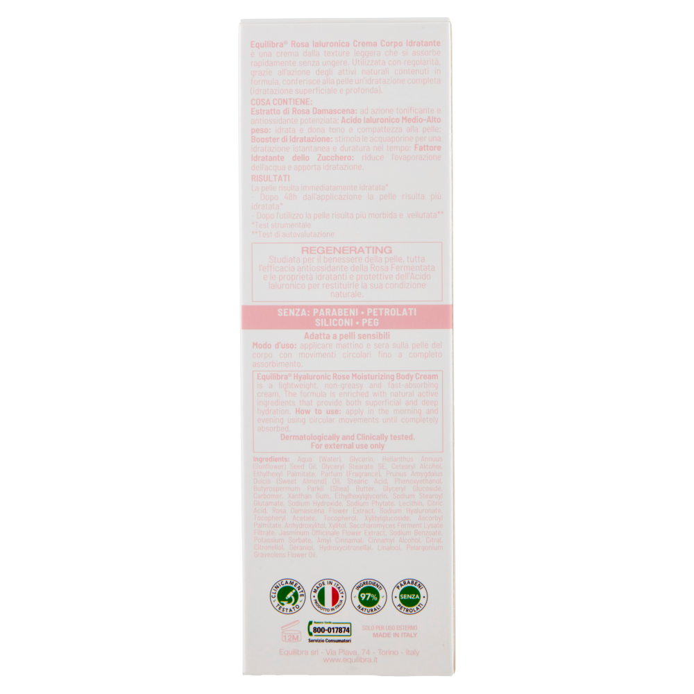 Equilibra Rosa Ialuronica Crema Corpo Idratante 48H 150 ml, , large