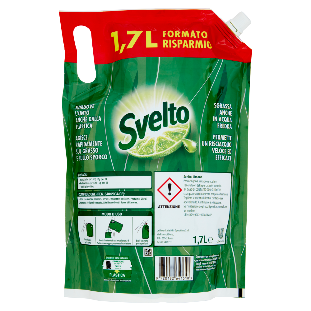 Svelto Clean Active Technology Pouch Limone 1700ml, , large