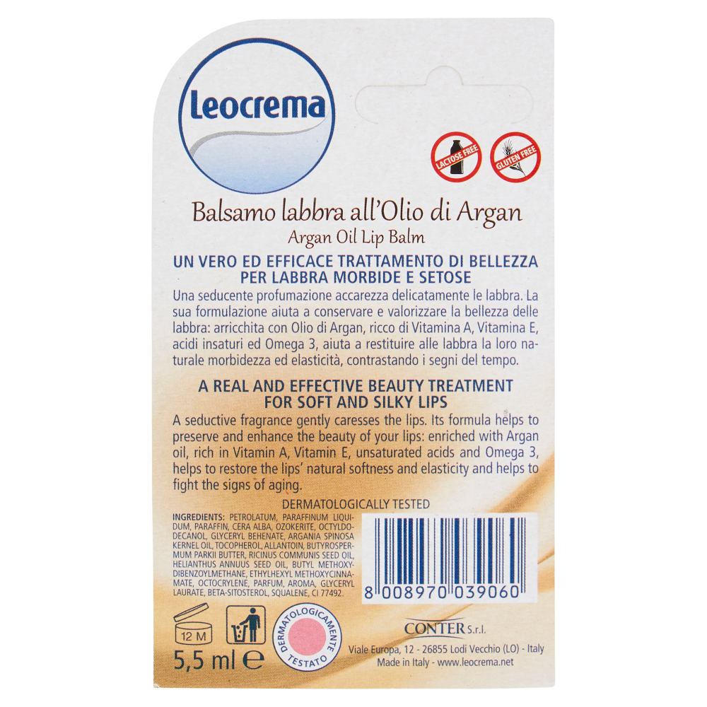 Leocrema Labbra Lip Balm All'olio di Argan, , large