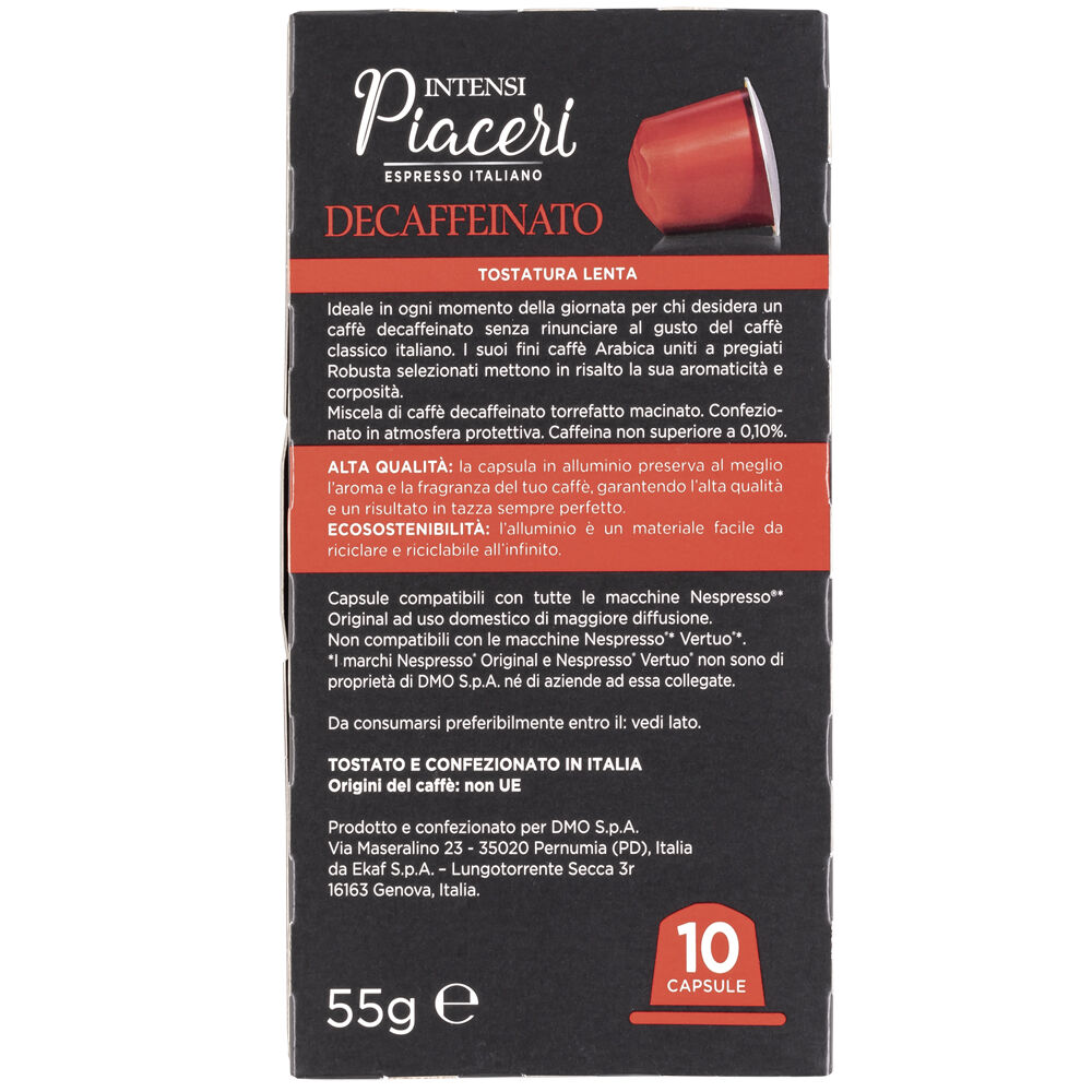 Intensi Piaceri Caff&eacute; Decaffeinato Intensit&agrave; 7 10 Capsule, , large