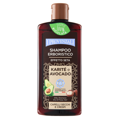 I Provenzali Shampoo Erboristico Effetto Seta Karité e Avocado Capelli Secchi e Crespi 250 ml