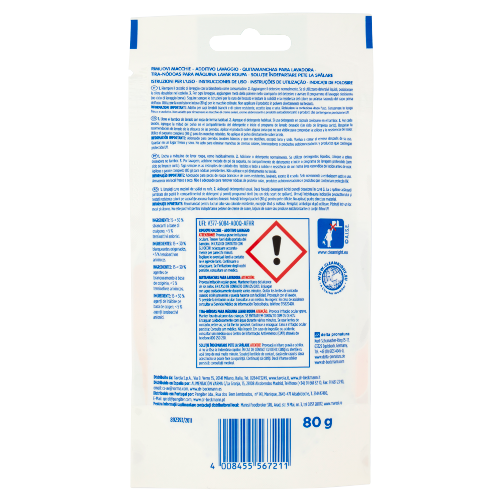 Dr. Beckmann Rimuovi Macchie - Additivo Lavaggio 80 g, , large