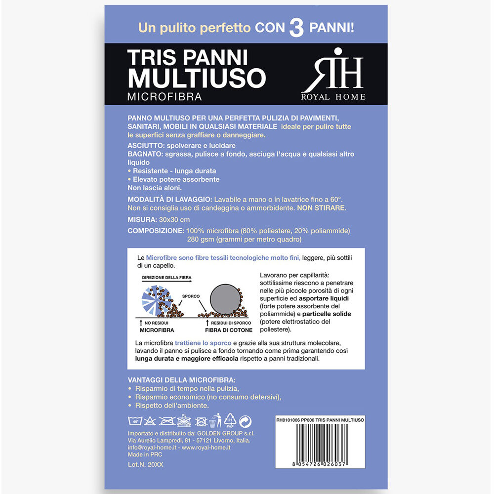 Puli Panno Microfibra Tris Multiuso, , large