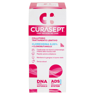 Curasept Collutorio Trattamento Lenitivo Clorexidina 0.20% + Clorobutanolo 200 ml