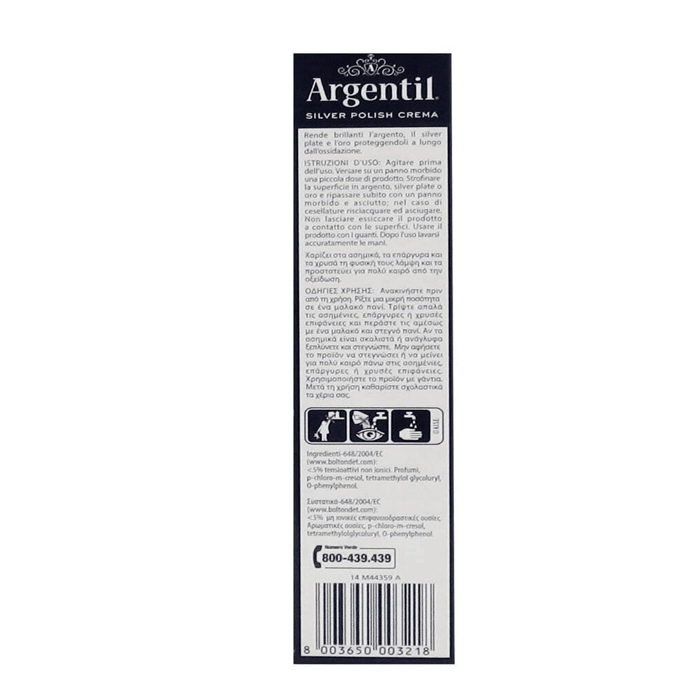 3 pz Argentil Silver Polish Crema detergente Lucida pulizia argento 150ml - Immagine 3