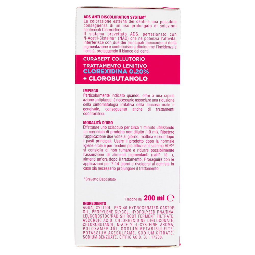 Curasept Collutorio Trattamento Lenitivo Clorexidina 0.20% + Clorobutanolo 200 ml, , large