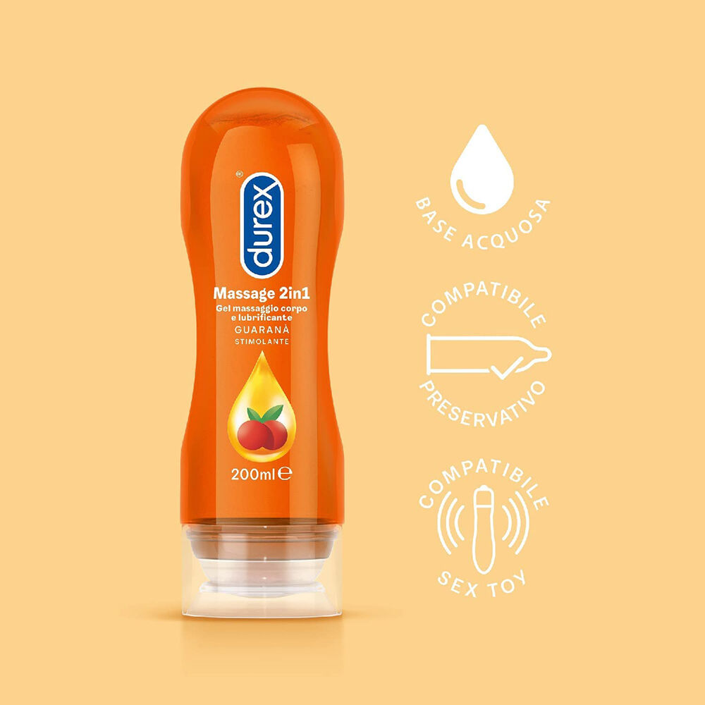Durex Gel Lubrificante Massage 2in1 Guarana 200 ml, , large