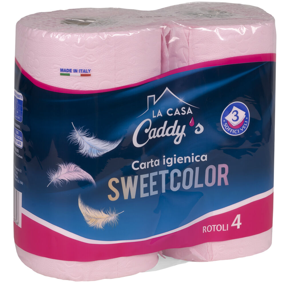 Caddy's Sweet Color Rosa Carta Igienica 4 Rotoli, , large image number null