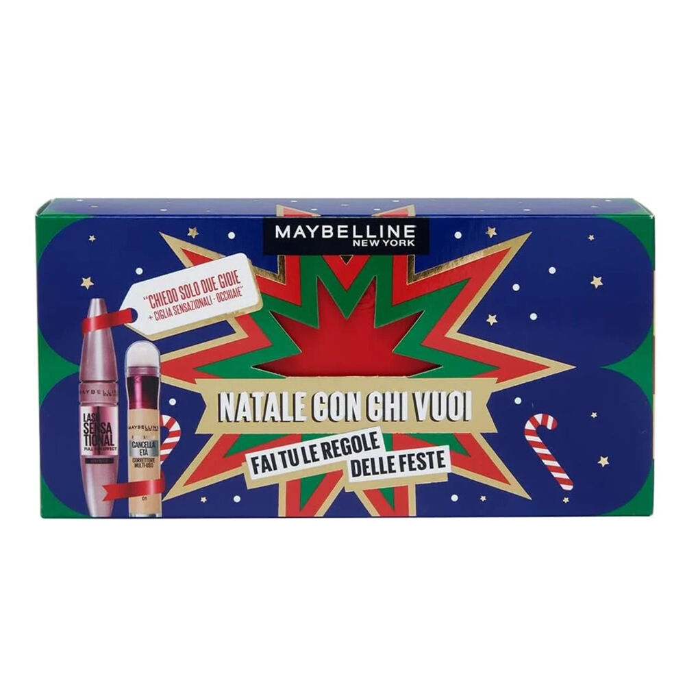 Maybelline Set Mascara Ciglia Sensazionali + Il Cancella Et&agrave; Correttore, , large