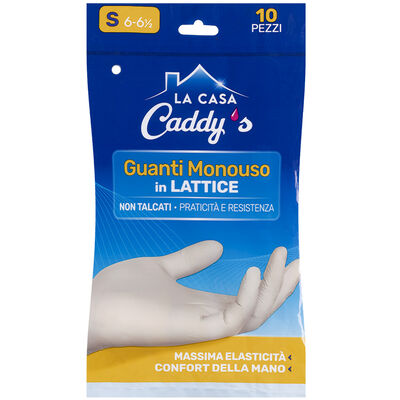 Caddy's Guanti Monouso in Lattice non Talcati Taglia S 10 Pezzi