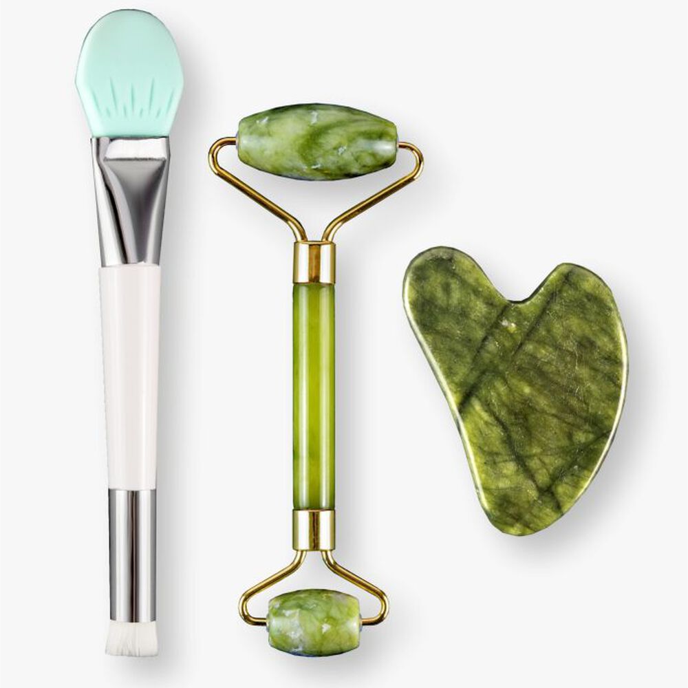 Royal Beauty Kit Viso in Giada Verde con Pennello, , large