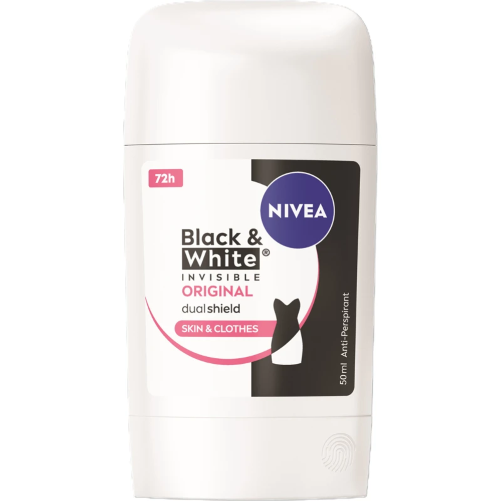 Nivea Bianchi/Scuri/Gialli Black & White Invisible Original 72H - Deodorante Antitraspirante Stick 50 Ml - Immagine 2