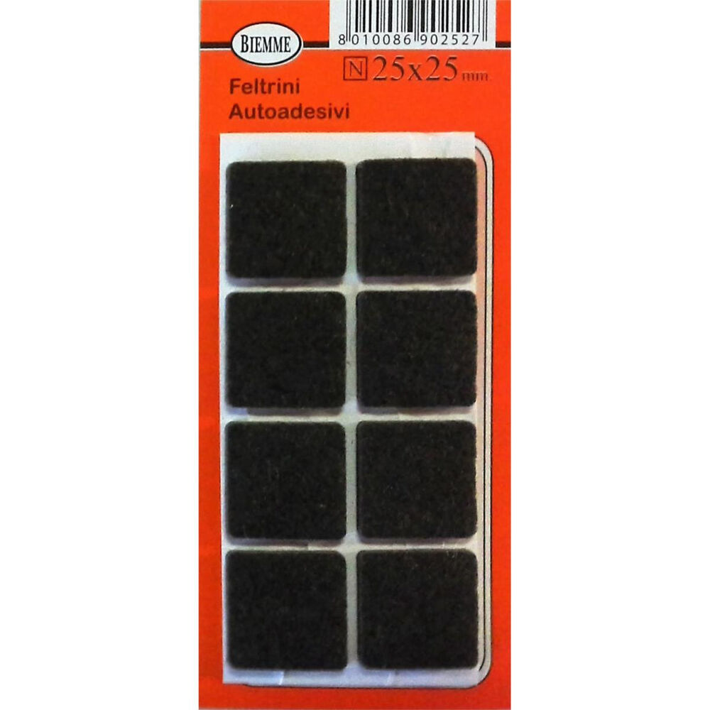 Feltrini Sedie Quadrati Marroni 25x25 mm 8 pz, , large